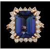 Image 2 : 10.28 ctw Tanzanite and Diamond Ring - 14KT Rose Gold