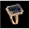 Image 4 : 10.28 ctw Tanzanite and Diamond Ring - 14KT Rose Gold