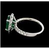 Image 3 : 2.50 ctw Emerald and Diamond Ring - 14KT White Gold