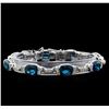 Image 1 : Crayola 27.00 ctw Blue Topaz and White Sapphire Bracelet - .925 Silver
