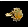 Image 1 : 3.30 ctw Opal and Diamond Ring - 14KT Yellow Gold