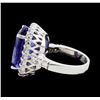 Image 3 : 10.59 ctw Tanzanite and Diamond Ring - 14KT White Gold