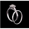 Image 3 : 1.00 ctw Diamond Wedding Ring Set - 14KT White Gold
