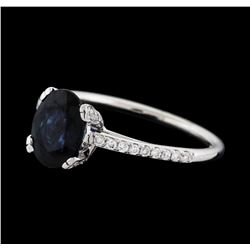 1.53 ctw Sapphire and Diamond Ring - 14KT White Gold