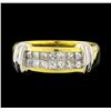 Image 2 : 0.65 ctw Diamond Ring - 18KT Yellow With Rhodium Plating Gold