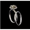 Image 3 : 1.68 ctw Diamond Wedding Ring Set - 14KT White Gold