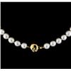 Image 2 : South Sea Cultured Pearl Necklace with 14KT Yellow Gold Diamond Clasp