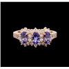 Image 2 : 14KT Rose Gold 1.32 ctw Tanzanite and Diamond Ring