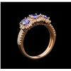 Image 4 : 14KT Rose Gold 1.32 ctw Tanzanite and Diamond Ring