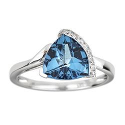 2.79 ctw Topaz and Diamond Ring - 14KT White Gold