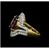 Image 3 : 7.50 ctw Malaya Garnet and Diamond Ring - 14KT Yellow Gold