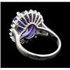 Image 3 : 7.50 ctw Tanzanite and Diamond Ring - 14KT White Gold