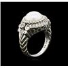 Image 3 : Sterling Silver Pearl and Cubic Zirconia Judith Ripka Ring