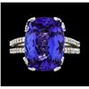 Image 2 : GIA Cert 8.63 ctw Tanzanite and Diamond Ring - 14KT White Gold
