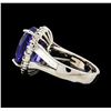 Image 3 : GIA Cert 10.23 ctw Tanzanite and Diamond Ring - 14KT White Gold