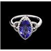 Image 2 : 2.05 ctw Tanzanite and Diamond Ring - 14KT White Gold