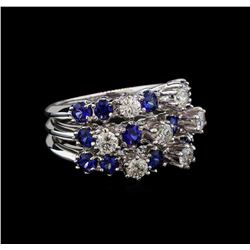 14KT White Gold 3.08 ctw Sapphire and Diamond Ring