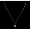 Image 2 : 1.51 ctw Tanzanite and Diamond Pendant With  Chain - 14KT Rose Gold