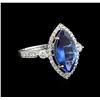 Image 1 : 14KT White Gold 3.02 ctw Tanzanite and Diamond Ring