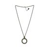 Image 1 : Crystal Pave Circle Pendant Necklace - Silver