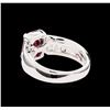 Image 3 : 1.00 ctw Ruby and Diamond Ring - 18KT White Gold