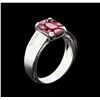 Image 4 : 1.00 ctw Ruby and Diamond Ring - 18KT White Gold