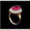 Image 4 : 14KT Yellow Gold 5.43 ctw Ruby and Diamond Ring