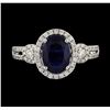 Image 2 : 1.71 ctw Sapphire and Diamond Ring - 14KT White Gold