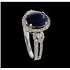 Image 4 : 1.71 ctw Sapphire and Diamond Ring - 14KT White Gold