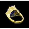 Image 3 : 9.52 ctw Tanzanite and Diamond Ring - 18KT Yellow Gold