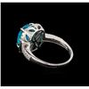 Image 3 : 3.57 ctw Apatite and Diamond Ring - 14KT White Gold