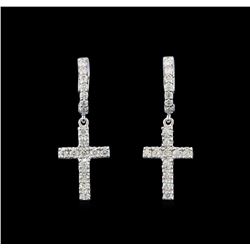 1.07 ctw Diamond Earrings - 14KT White Gold