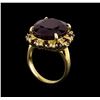 Image 4 : 25.40 ctw Ruby and Diamond Ring - 14KT Yellow Gold