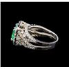 Image 3 : 14KT White Gold 2.31 ctw Emerald and Diamond Ring