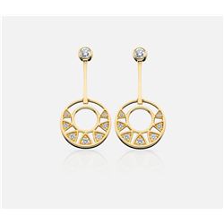 Diamond Earrings - 14KT Yellow Gold