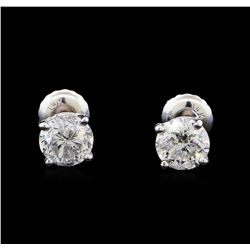 1.22 ctw Diamond Stud Earrings - 14KT White Gold