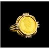 Image 3 : 14KT Yellow Gold 0.52 ctw Diamond and Cubic Zirconia Coin Ensemble