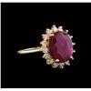 Image 1 : GIA Cert 5.56 ctw Ruby and Diamond Ring - 14KT Yellow Gold