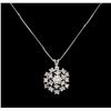 Image 1 : 14KT White Gold 0.35 ctw Diamond Pendant With Chain