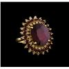 Image 1 : 14KT Yellow Gold 14.11 ctw Ruby and Diamond Ring