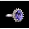 Image 1 : 5.03 ctw Tanzanite and Diamond Ring - 14KT White Gold