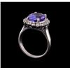 Image 4 : 5.03 ctw Tanzanite and Diamond Ring - 14KT White Gold