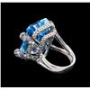 Image 3 : 45.20 ctw Topaz, Sapphire and Diamond Ring - 18KT White Gold