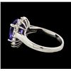 Image 3 : 3.84 ctw Tanzanite and Diamond Ring - 14KT White Gold