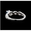 Image 3 : 0.49 ctw Blue Diamond Ring - 14KT White Gold