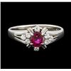 Image 2 : 0.34 ctw Ruby and Diamond Ring - Platinum