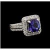 14KT White Gold 2.93 ctw Tanzanite and Diamond Ring