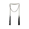 Image 1 : Double Silk Tassel Braided Necklace - Gold Plated