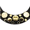Image 2 : Metallic Button Bib Necklace - Black Plated