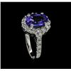 Image 4 : 3.06 ctw Tanzanite and Diamond Ring - 14KT White Gold